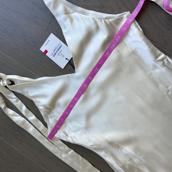 Reformation Pernille Ivory Silk Dress White Wedding Tie Sleeve Medium - with tag - Picture 10 of 12